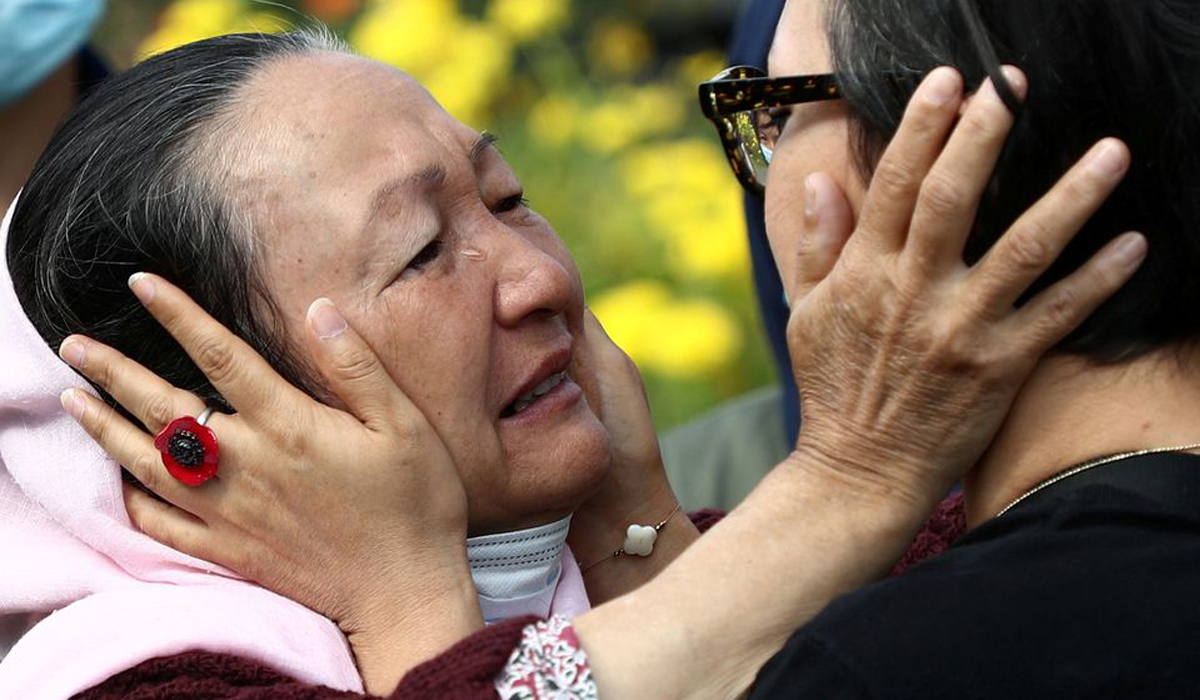 Tears flow as mother and daughter reunite after Kabul escape